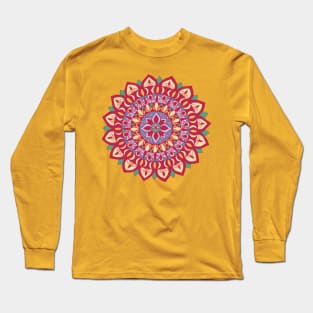 Flower Mandala Viva Magenta Long Sleeve T-Shirt